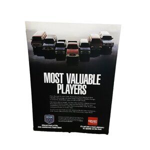 1991 GMC Truck Ad Most Valuable Players Super Bowl XXV Vintage Print